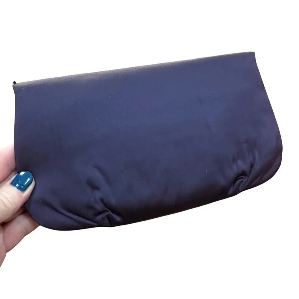 Vintage Magid USA evening bag clutch purse purple satin beaded envelope style - Picture 3 of 8